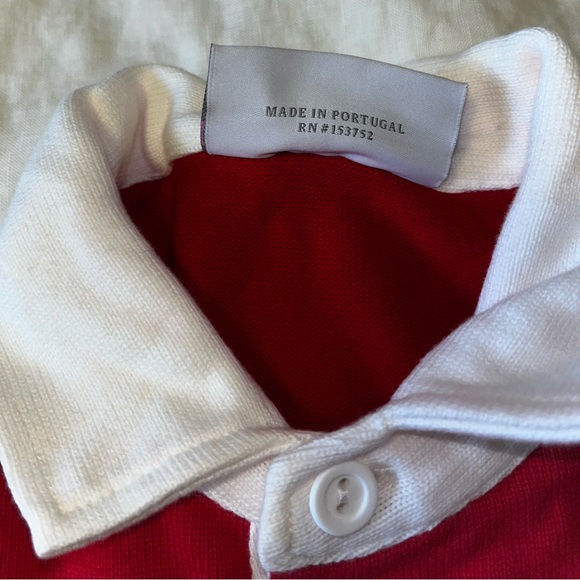 Warm & Wonderful Cropped Sheep Rugby Polo Top in Diana Red - Picture 7 of 13